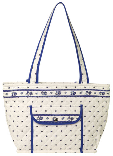 Provence pattern tote bag (Calisson. white x blue)